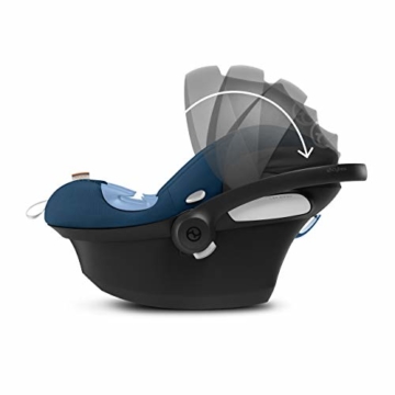 Cybex Gold Babyschale Aton M, Inkl. Neugeboreneneinlage, Ab Geburt bis ca. 18 Monate, Max. 13 kg, Premium Black - 