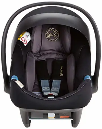 Cybex Gold Babyschale Aton M i-Size, Inkl. Neugeboreneneinlage, Für Kinder ab 45 cm bis 87 cm, Max. 13 kg, Premium Black - 