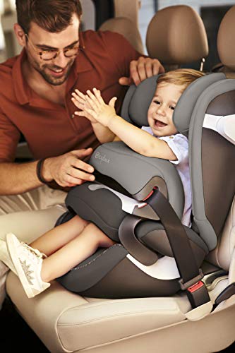 CYBEX Gold Kinder-Autositz Juno M-Fix, Für Autos mit und ohne ISOFIX, Autositz Gruppe 1 (9-18 kg), Manhattan Grey - 