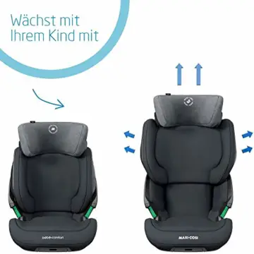 Maxi-Cosi Kore i-Size Kindersitz, mitwachsender Gruppe 2/3 Autositz mit ISOFIX (15-36 kg), Kinderautositz mit max. Seitenaufprallschutz, ab ca. 3, 5 Jahre bis ca 12 Jahre, authentic graphite (grau) - 