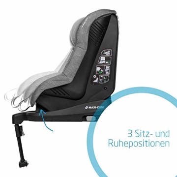 Maxi-Cosi TobiFix Kinderautositz mit Isofix und fünf komfortablen Sitz und Liegepositionen, Gruppe 1 Autositz, Nutzbar ab 9 Monate bis 4 Jahre, nomad grey (grau) 9-18 kg - 